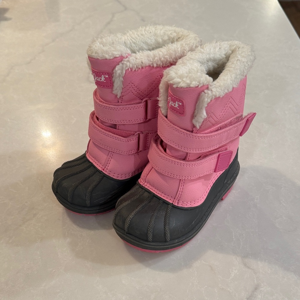 Cat & Jack Pink and Gray Kids Rain & Snow Boots